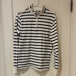 Crewcuts Navy and Off-White Striped Quarter Zip Top Boys XXL